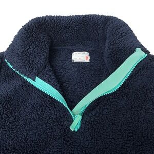 Crewcuts Girls Fleece Quarter Zip Pullover‎ Jacket, Size 8, Blue Green